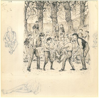 School Boys Fighting by George du Maurier